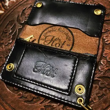 Hot 트래커 지갑 미들 크롬 엑셀 가죽