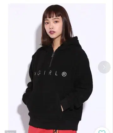 XGIRL 블랙 보아 후드티