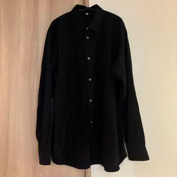 MUJI LABO 블랙 코튼 100% 긴팔 셔츠 M 사이즈