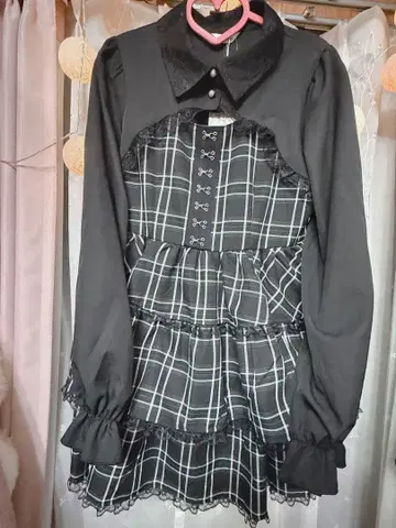 Majoretty 블랙 체크 미니 원피스 M 사이즈 지뢰계 양산형