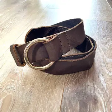 y2k 00s 브라운 레더 링 버클 벨트