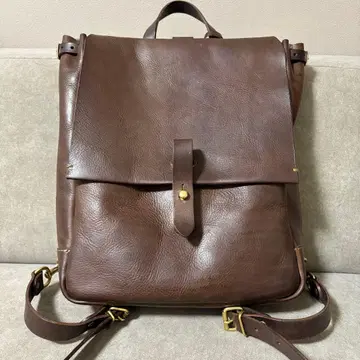 여성용 천연 가죽 백팩 브라운 Organ