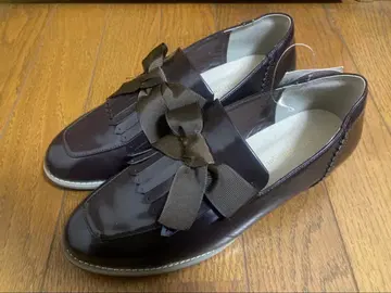 아오키 미사코 리본 포함 다크 브라운 로퍼 L 사이즈