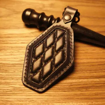 키링 도치기 가죽 다이아몬드 스티치 핸드메이드