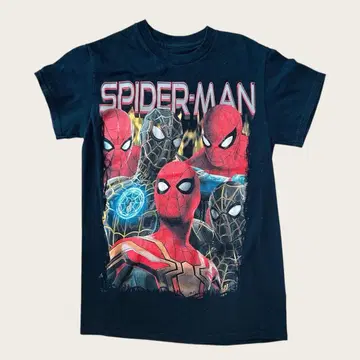 스파이더맨 티셔츠 마블 영화 블랙 여성용 구제 의류