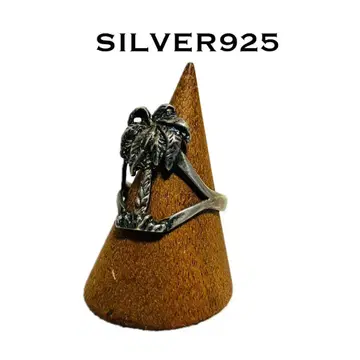 [ 미사용 ] 실버925 반지 야자수 팜트리 빈티지 13호