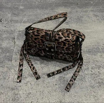 Leopard leather hand bag