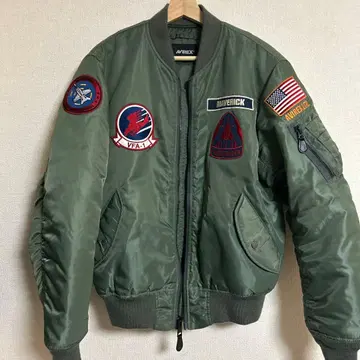 AVIREX 매버릭 콜라보 MA-1 플라이트 자켓 L 사이즈 올리브