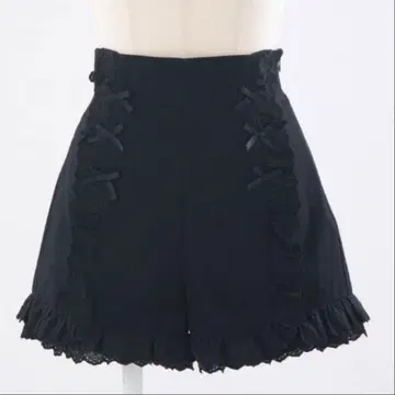 pium 피움 하트 레이스 데님 숏팬츠 블랙