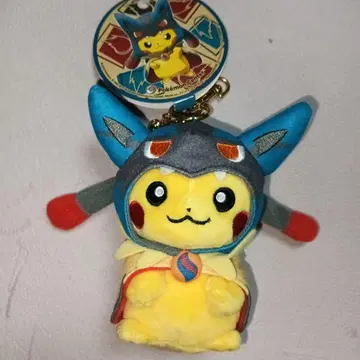 메가 루카리오 판초를 입은 피카츄 봉제 인형 마스코트 포켓몬 센터