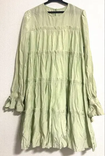 ELLIE 티어드 원피스 라이트 그린