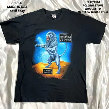 미국제 1997/1998 XL 롤링 스톤스 anvil 티셔츠