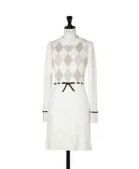 Herlipto 무어 아가일 리본 니트 드레스