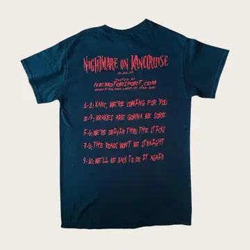 00s 모터스포츠 티셔츠 백 프린트 네이비 페이드