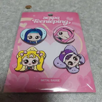 새상품*한국 한정판*티니핑 x aespa 멤버 핀배지