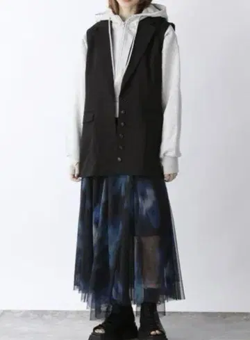 JEANASIS comfy 디자인 베스트 블랙 F 베스트