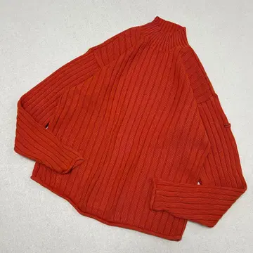 AEROPOSTALE 오렌지 리브 하이넥 스웨터 XL