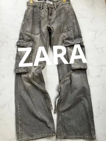 ZARA 데님 청바지 빅 루즈 와이드 팬츠 카고 데님