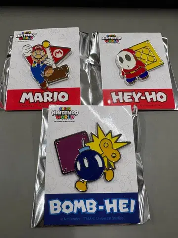 슈퍼 닌텐도 월드 핀 배지 3개 세트