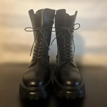 ORiental TRaffic 블랙 레이스업 밀리터리 부츠 L