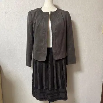 23구 스웨이드풍 자켓 스커트 셋업