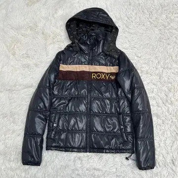 ROXY 록시 다운 자켓 풀 집업 후드 블랙