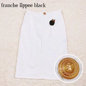 새상품 프랑슈리페 스캘럽 몽글몽글 타이트 스커트 데님 화이트 M