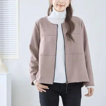 새상품 페이크 스웨이드 노카라 자켓