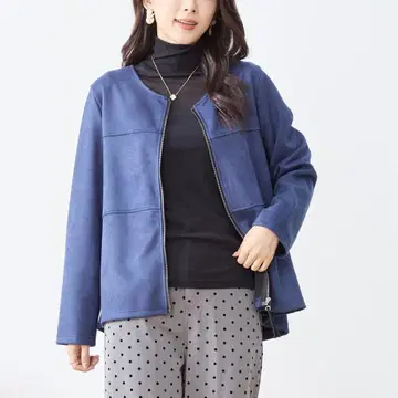 새상품 페이크 스웨이드 노카라 자켓