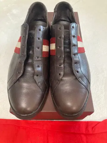 [ BALLY ] 브라운 천연 가죽 스트라이프 스니커즈 [ 발리 ]