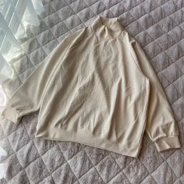 쉬인 긴팔 XXL 모크넥 티셔츠 리브 빅 루즈 오버 사이즈