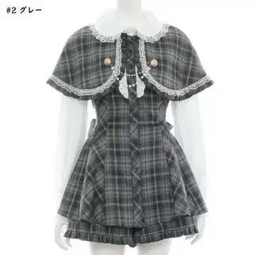 지뢰계 그레이 체크 무늬 스커트 셋업 시크릿허니 원피스