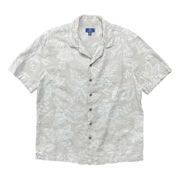 구제 GEORGE 린넨 레이온 오픈 카라 하와이안 셔츠