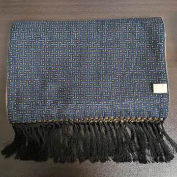 머플러 THISTLE 시슬 영국 실크 캐시미어 블루 브라운