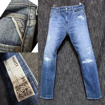 Replay MARTY 30 튀니지산 데미지 가공 데님 슬림 테이퍼트