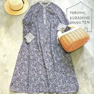 [컨디션 최상] 북유럽 생활 잡화점 롱 성인을 위한 패턴 원피스 코튼