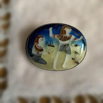 이집트 디자인 칠보 세공 브로치