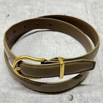 새상품 말발굽형 버클 벨트 인조 가죽 골드 버클 벨트 베이지