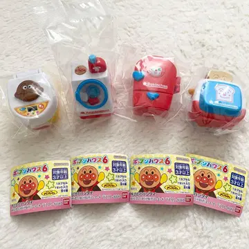 호빵맨 팝업 하우스 6 가챠 가챠가챠 가챠폰 4종 세트