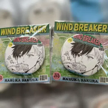 사쿠라 하루카 문구 카페 WIND BREAKER 캔뱃지 2개 세트