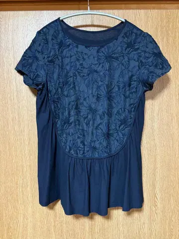 새상품급 [PINORE] 꽃무늬 자수 네이비 튜닉(M)