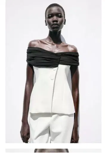 ZARA 완판 콤비 뷔스티에 상의 오프숄더
