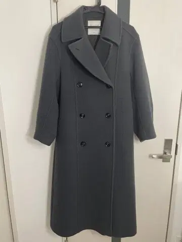 SNIDEL 허리 핏 롱 코트 그레이