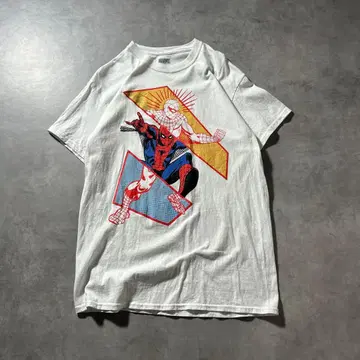 마블 스파이더맨 어벤져스 화이트 프린트T셔츠