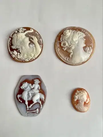 카메오 쉘 브로치 4개 세트 새상품급