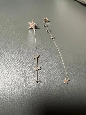 별 실버 롱 귀걸이 cilsoie 핸드메이드