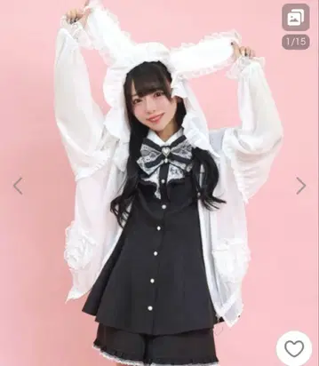 Secret Honey 토끼 귀 쉬폰 후드티 지뢰 고스로리 블루종