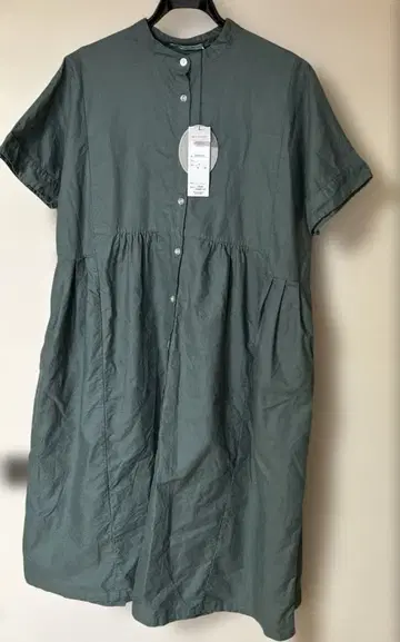 SUNVALLEY 그린 반팔 셔츠 원피스