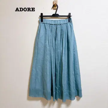 새상품급 ADORE 오간자 개더 플레어 스커트 38