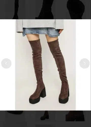 페이크 스웨이드 니하이 부츠 SLY